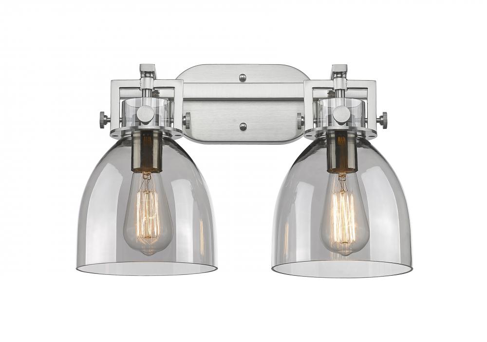 Newton Bell - 2 Light - 17 inch - Satin Nickel - Bath Vanity Light