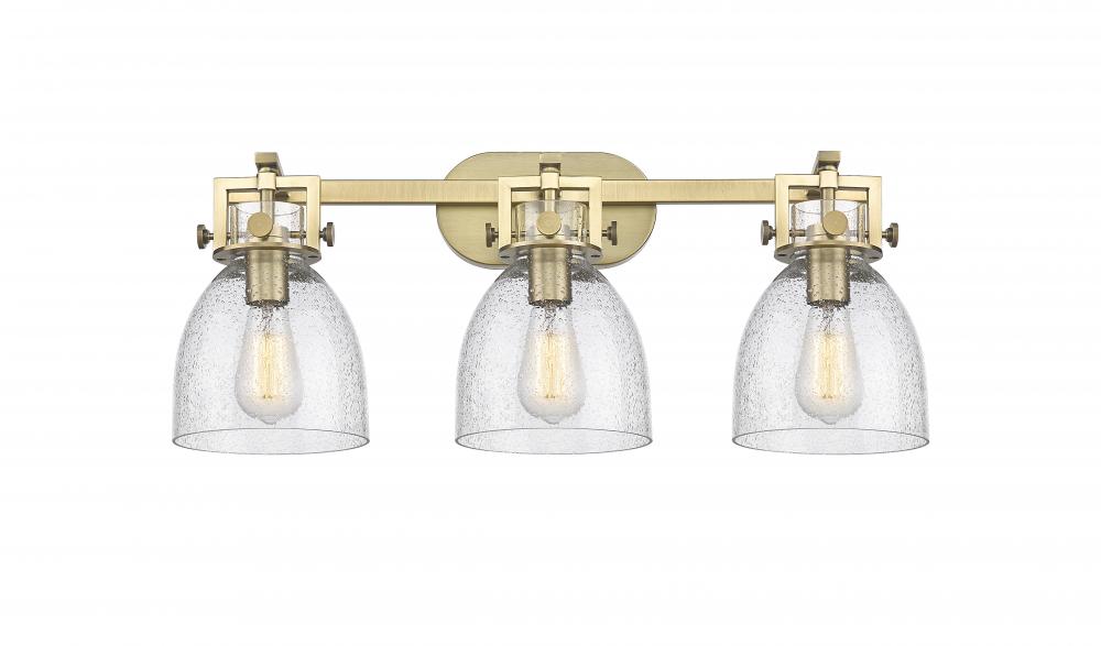 Newton Bell - 3 Light - 27 inch - Brushed Brass - Bath Vanity Light