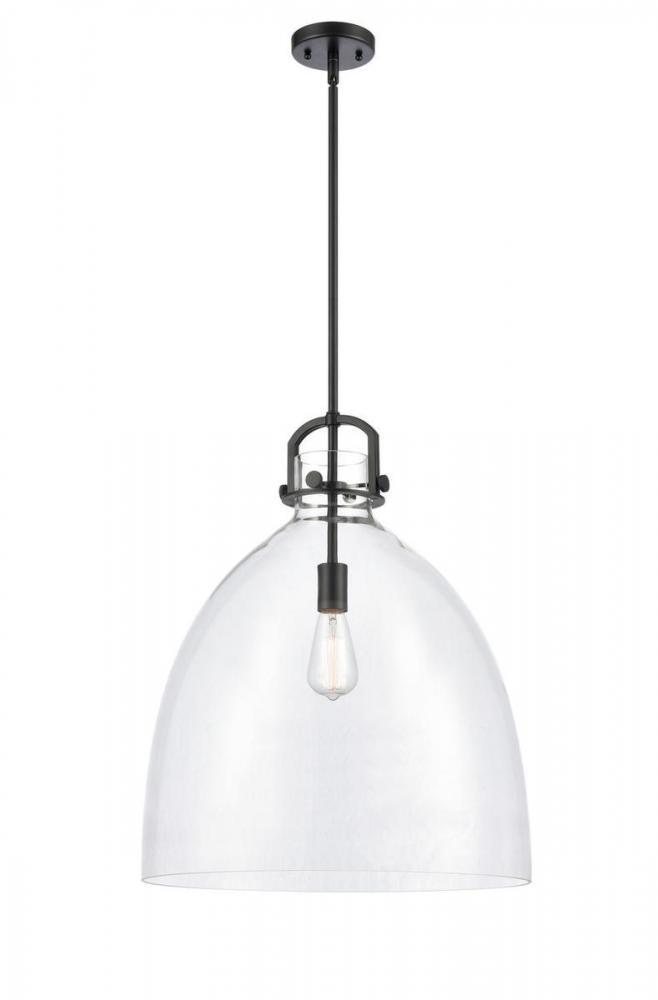 Newton Bell - 1 Light - 18 inch - Matte Black - Cord hung - Pendant