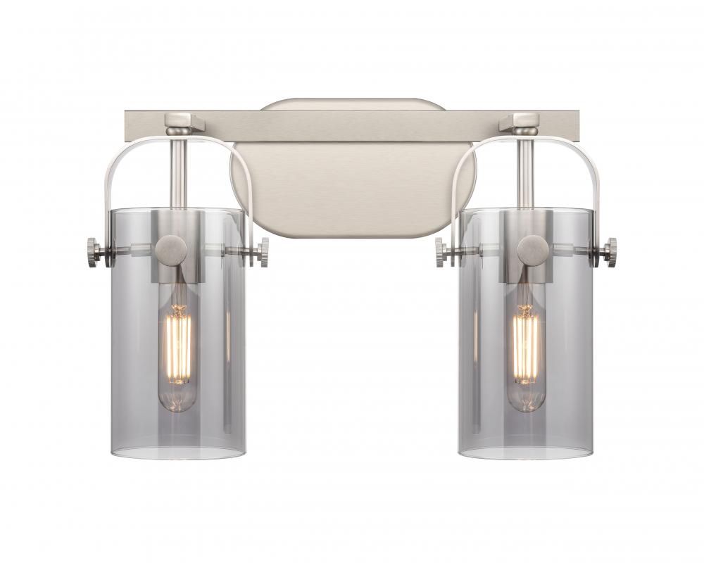 Pilaster II Cylinder - 2 Light - 15 inch - Satin Nickel - Bath Vanity Light