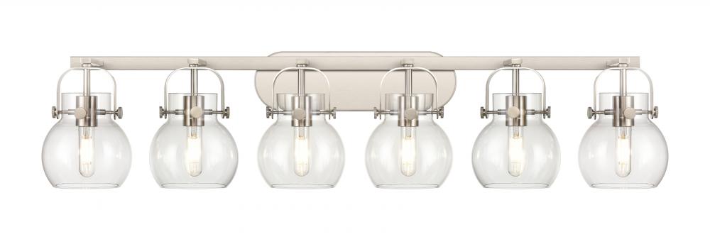 Pilaster II Sphere - 6 Light - 46 inch - Satin Nickel - Bath Vanity Light