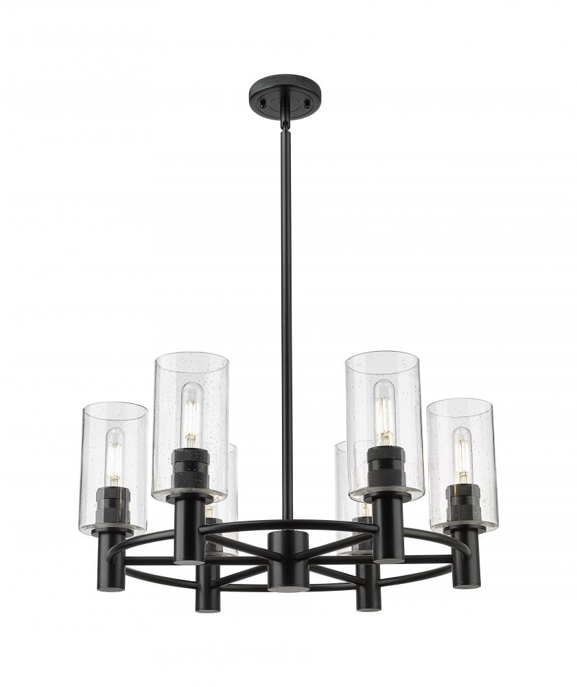 Crown Point - 6 Light - 24 inch - Matte Black - Chandelier