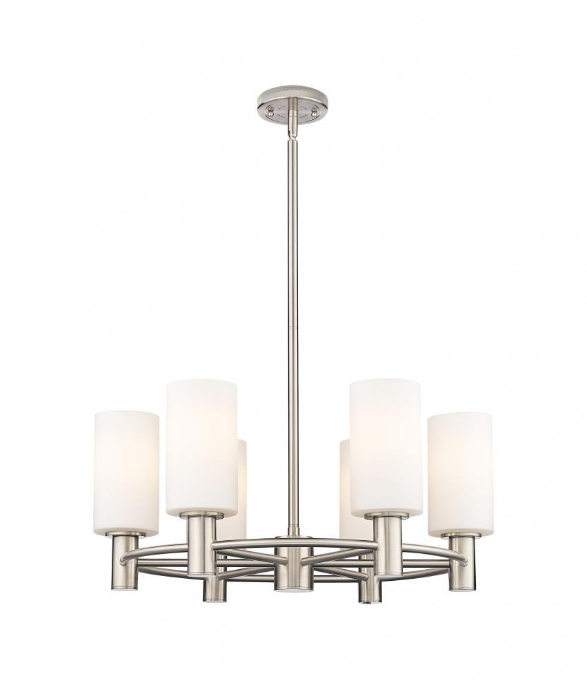 Crown Point - 6 Light - 24 inch - Satin Nickel - Chandelier