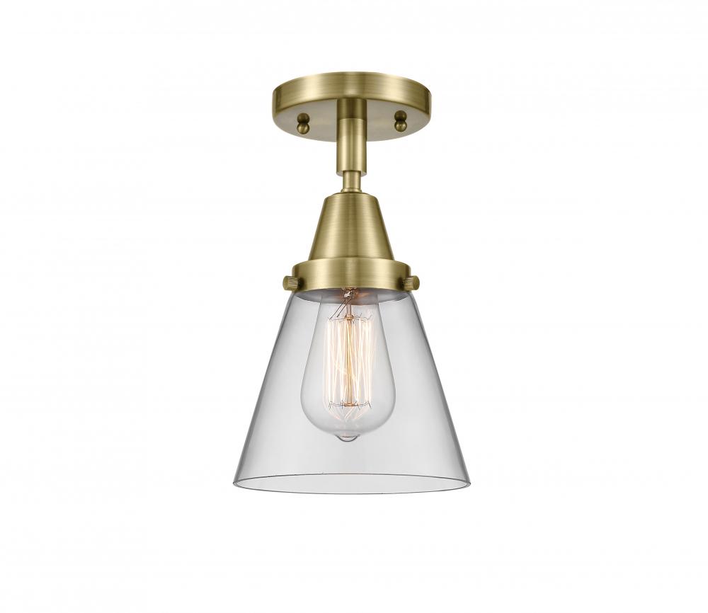 Cone - 1 Light - 6 inch - Antique Brass - Flush Mount