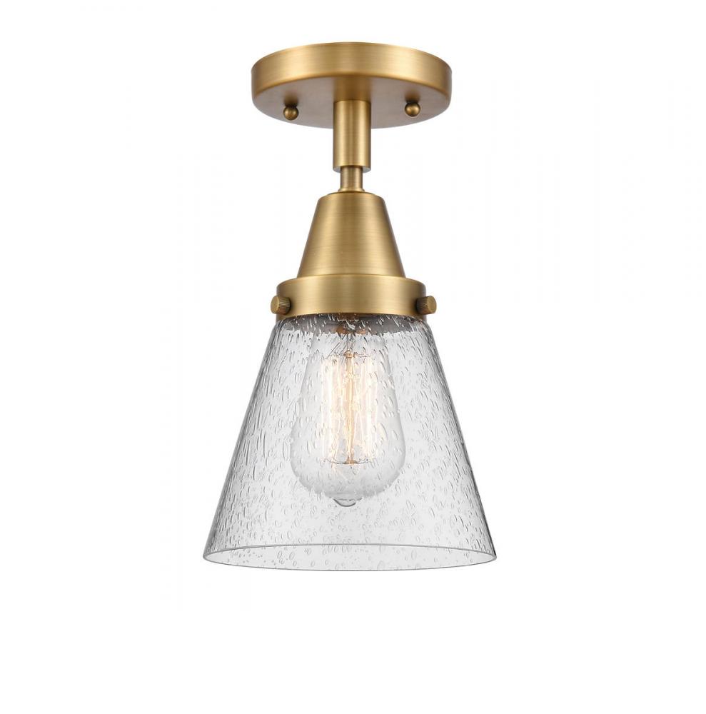 Cone - 1 Light - 6 inch - Brushed Brass - Flush Mount