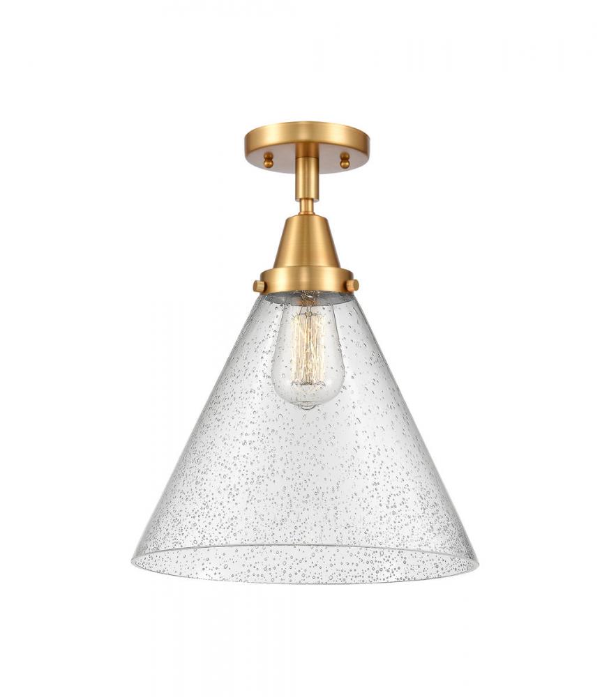 Cone - 1 Light - 12 inch - Satin Gold - Flush Mount