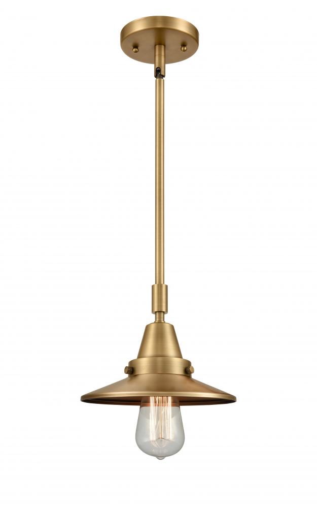 Railroad - 1 Light - 8 inch - Brushed Brass - Mini Pendant