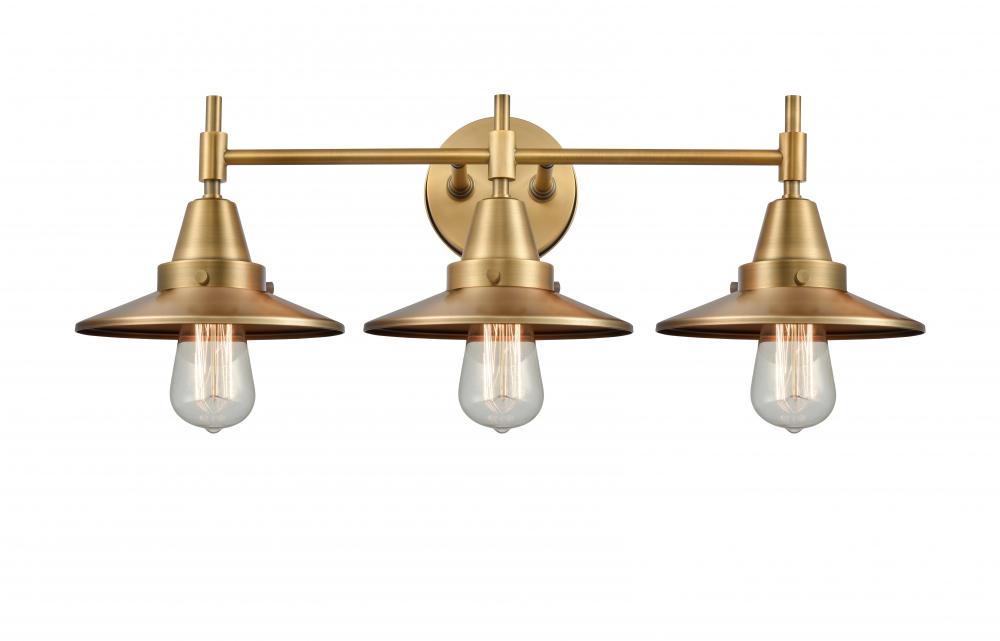 Railroad - 3 Light - 26 inch - Brushed Brass - Bath Vanity Light