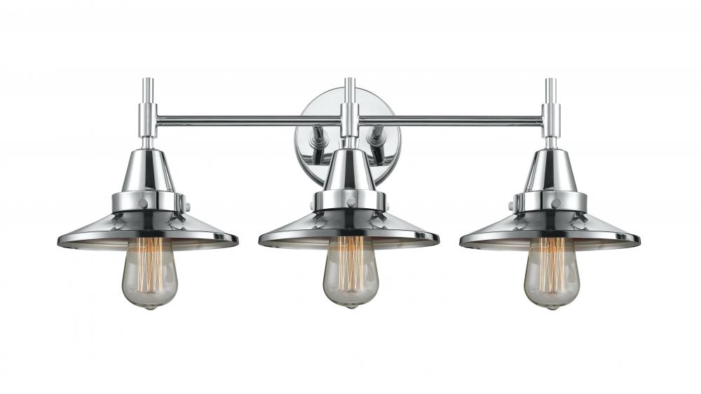 Railroad - 3 Light - 26 inch - Polished Chrome - Bath Vanity Light