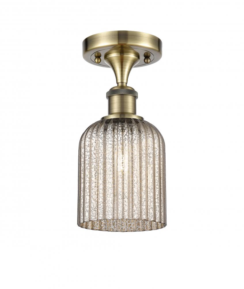 Bridal Veil - 1 Light - 5 inch - Antique Brass - Semi-Flush Mount