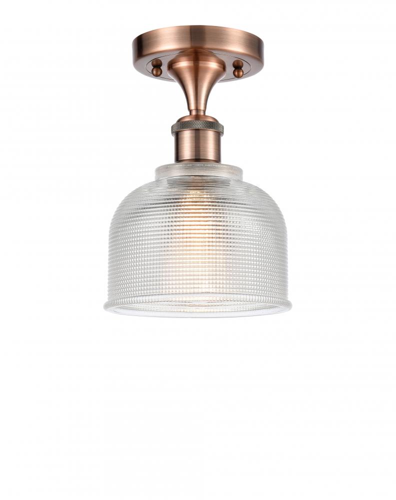 Dayton - 1 Light - 6 inch - Antique Copper - Semi-Flush Mount