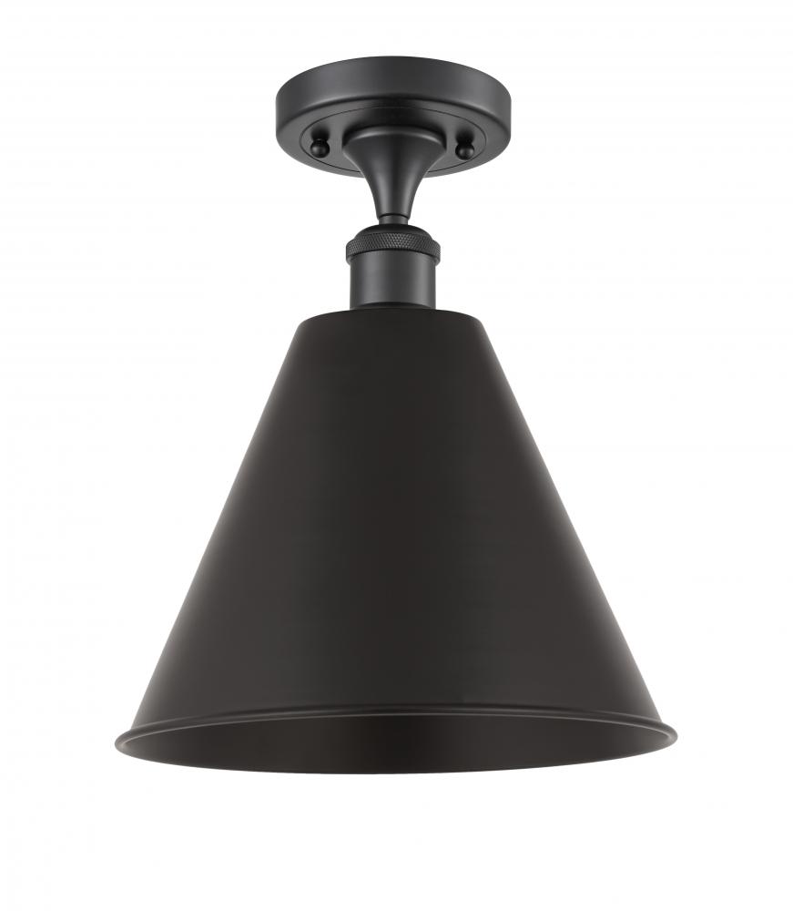 Berkshire - 1 Light - 12 inch - Matte Black - Semi-Flush Mount