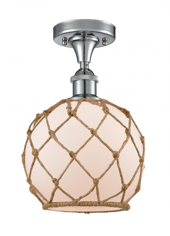 Farmhouse Rope - 1 Light - 8 inch - Polished Chrome - Semi-Flush Mount