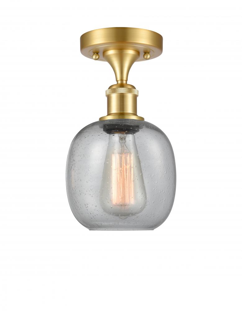 Belfast - 1 Light - 6 inch - Satin Gold - Semi-Flush Mount