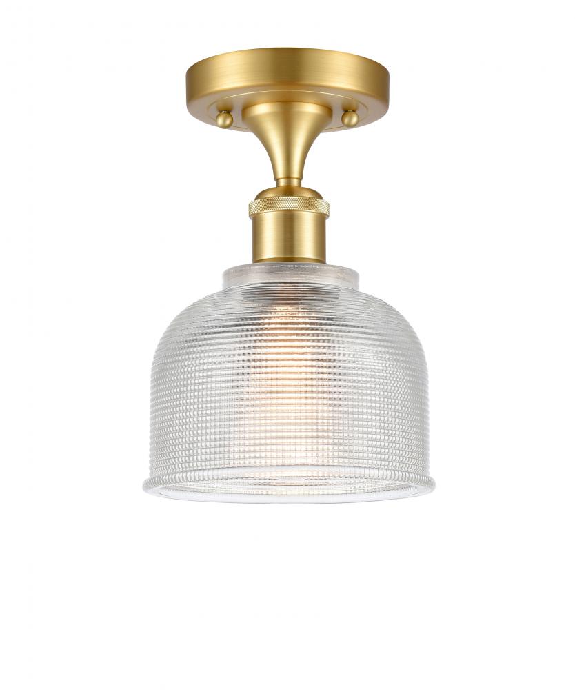 Dayton - 1 Light - 6 inch - Satin Gold - Semi-Flush Mount