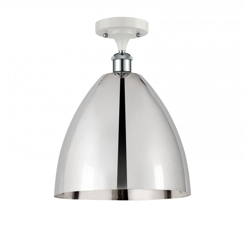 Bristol - 1 Light - 12 inch - White Polished Chrome - Semi-Flush Mount