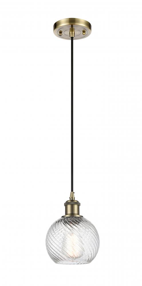 Small Twisted Swirl 1 Light Mini Pendant part of the Ballston Collection