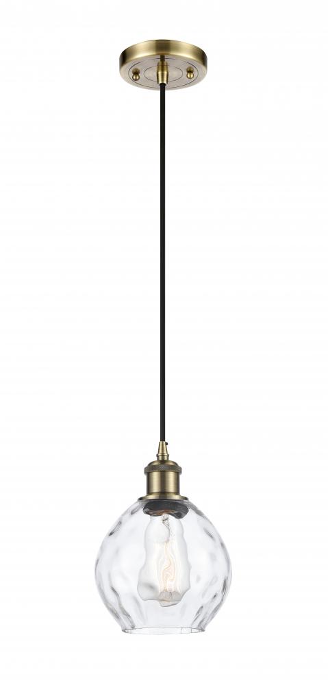Waverly - 1 Light - 6 inch - Antique Brass - Cord hung - Mini Pendant