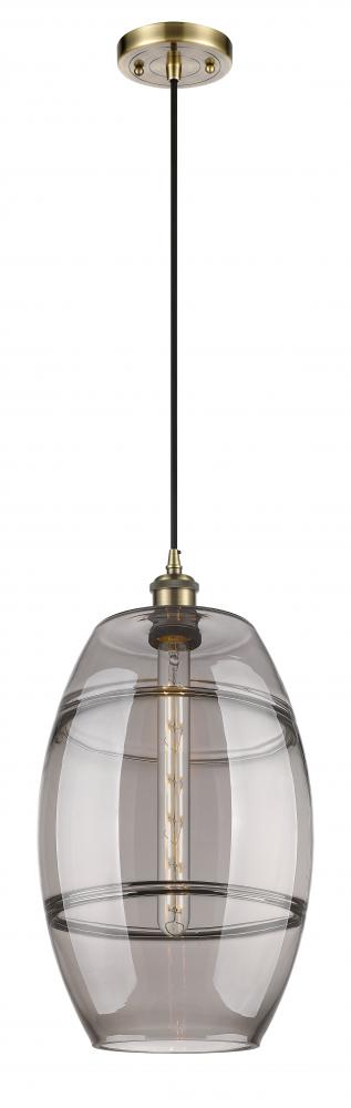 Vaz - 1 Light - 10 inch - Antique Brass - Cord hung - Mini Pendant