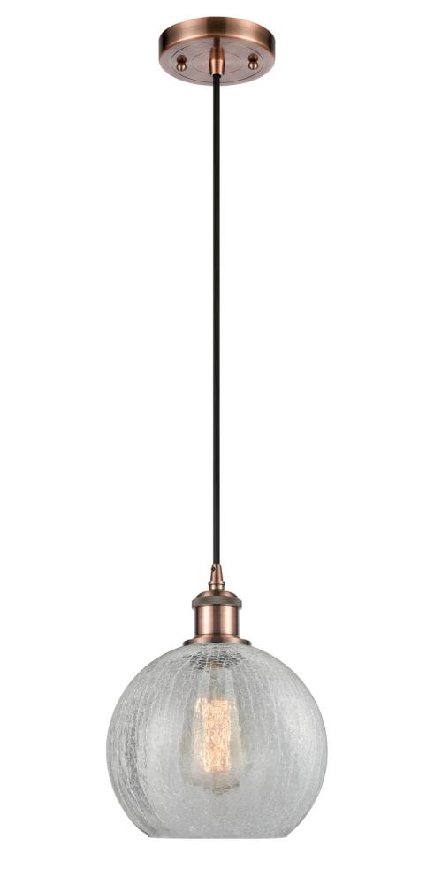 Athens - 1 Light - 8 inch - Antique Copper - Cord hung - Mini Pendant