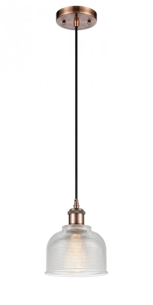 Dayton - 1 Light - 6 inch - Antique Copper - Cord hung - Mini Pendant