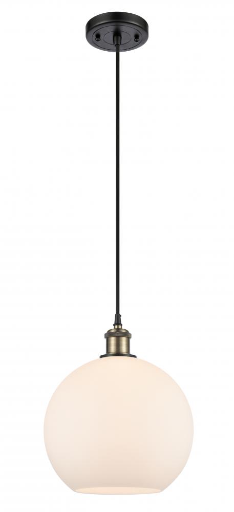 Athens - 1 Light - 10 inch - Black Antique Brass - Cord hung - Mini Pendant