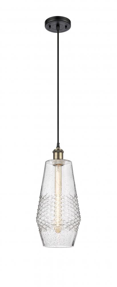 Windham - 1 Light - 7 inch - Black Antique Brass - Cord hung - Mini Pendant