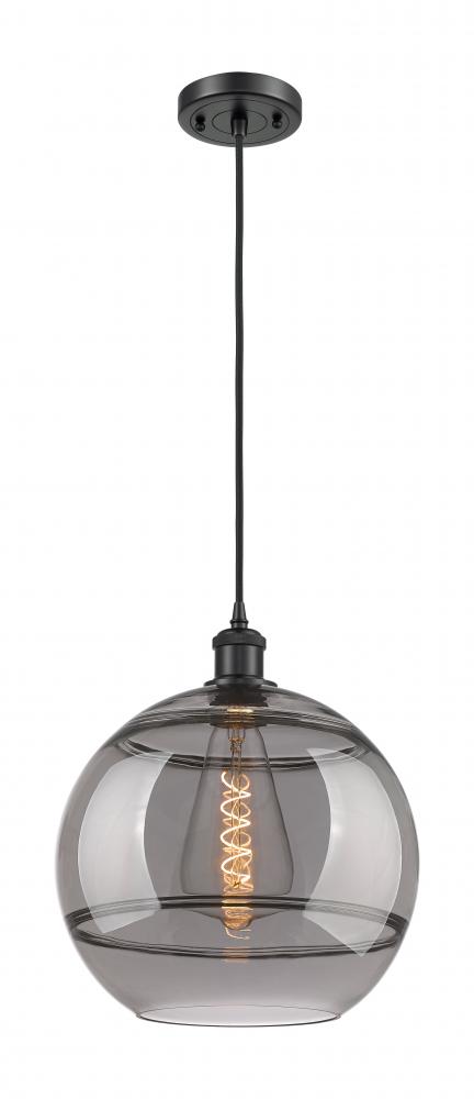 Rochester - 1 Light - 12 inch - Matte Black - Cord hung - Mini Pendant