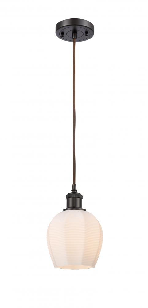 Norfolk - 1 Light - 6 inch - Oil Rubbed Bronze - Cord hung - Mini Pendant