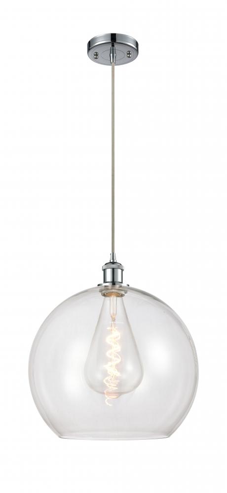 Athens - 1 Light - 14 inch - Polished Chrome - Cord hung - Pendant