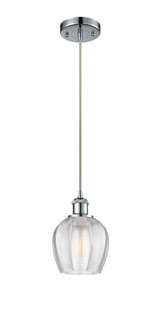 Norfolk - 1 Light - 6 inch - Polished Chrome - Cord hung - Mini Pendant