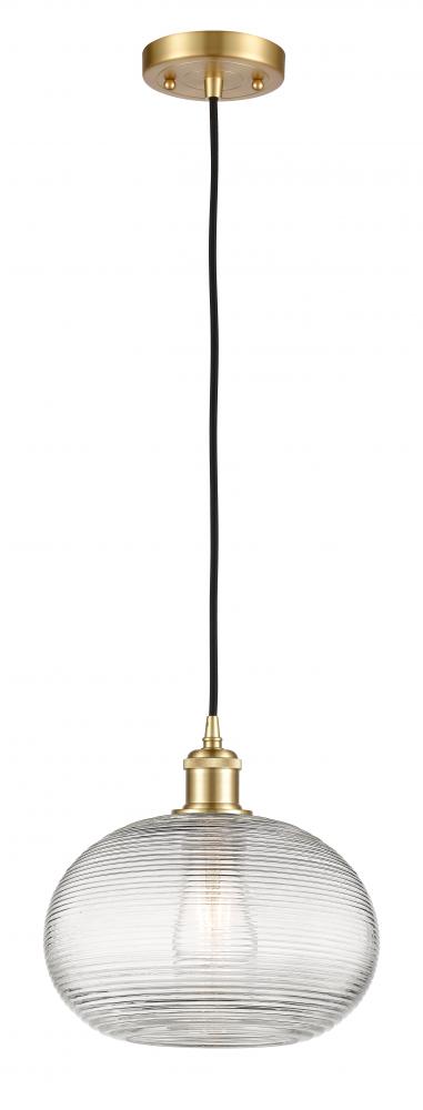 Ithaca - 1 Light - 10 inch - Satin Gold - Cord hung - Mini Pendant