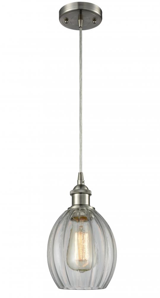 Eaton - 1 Light - 6 inch - Brushed Satin Nickel - Cord hung - Mini Pendant