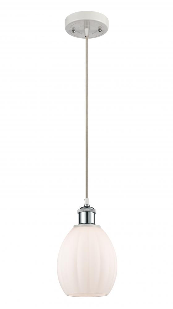 Eaton - 1 Light - 6 inch - White Polished Chrome - Cord hung - Mini Pendant