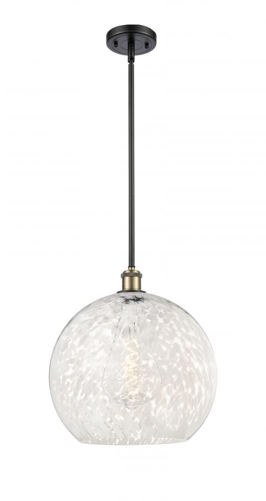 White Mouchette - 1 Light - 14 inch - Black Antique Brass - Pendant