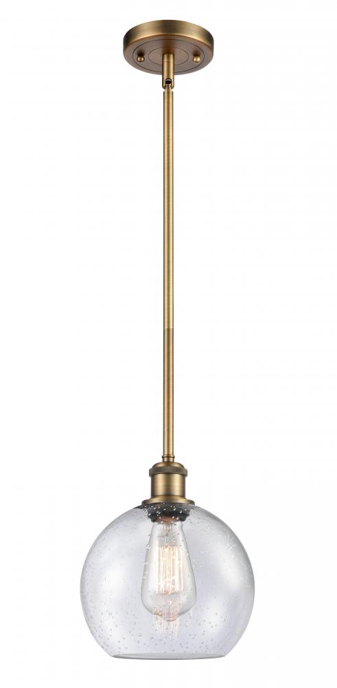 Athens - 1 Light - 8 inch - Brushed Brass - Mini Pendant