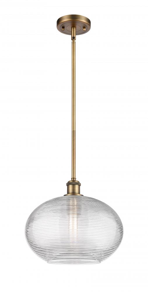 Ithaca - 1 Light - 12 inch - Brushed Brass - Mini Pendant