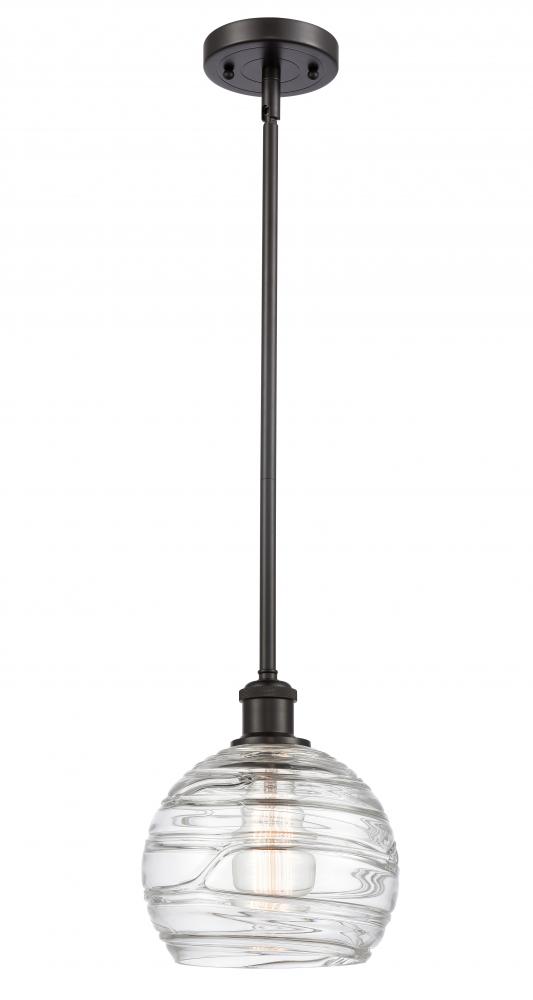 Athens Deco Swirl - 1 Light - 8 inch - Oil Rubbed Bronze - Mini Pendant