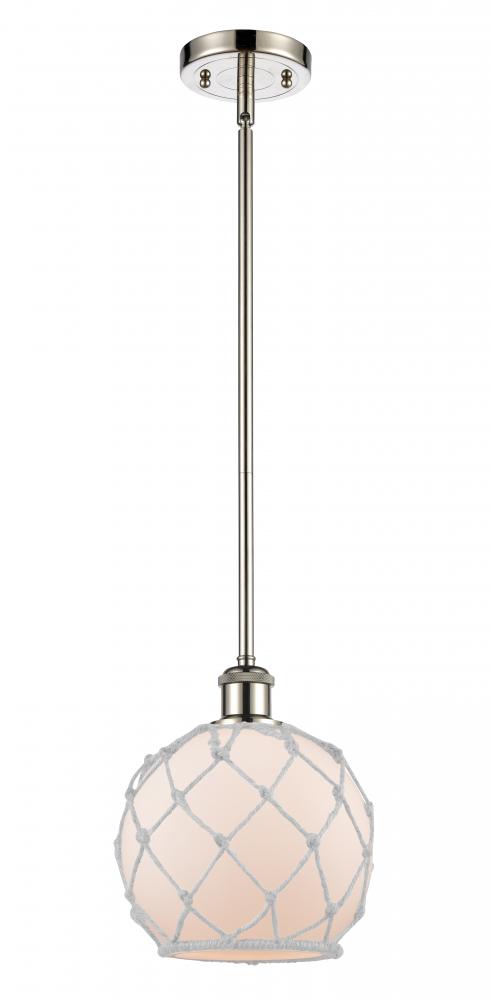 Farmhouse Rope - 1 Light - 8 inch - Polished Nickel - Mini Pendant