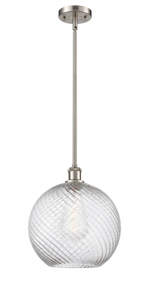 Athens Twisted Swirl - 1 Light - 12 inch - Brushed Satin Nickel - Mini Pendant