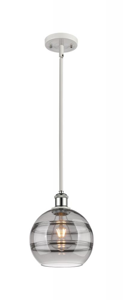 Rochester - 1 Light - 8 inch - White Polished Chrome - Mini Pendant