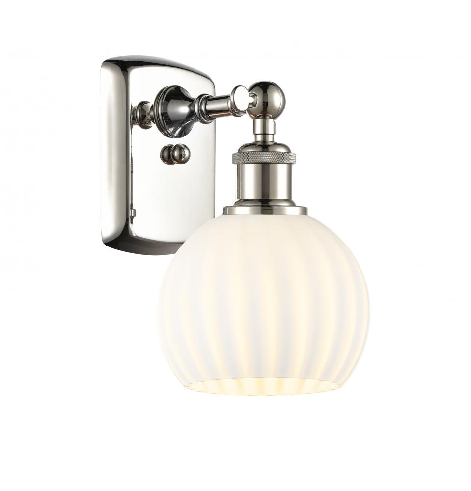 White Venetian - 1 Light - 6 inch - Polished Nickel - Sconce