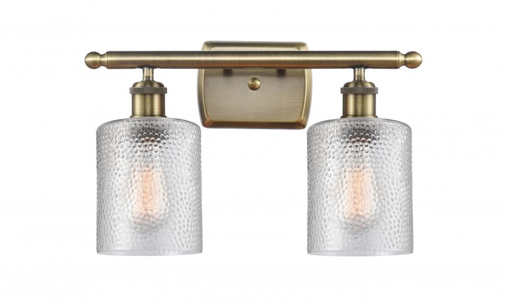 Cobbleskill - 2 Light - 15 inch - Antique Brass - Bath Vanity Light