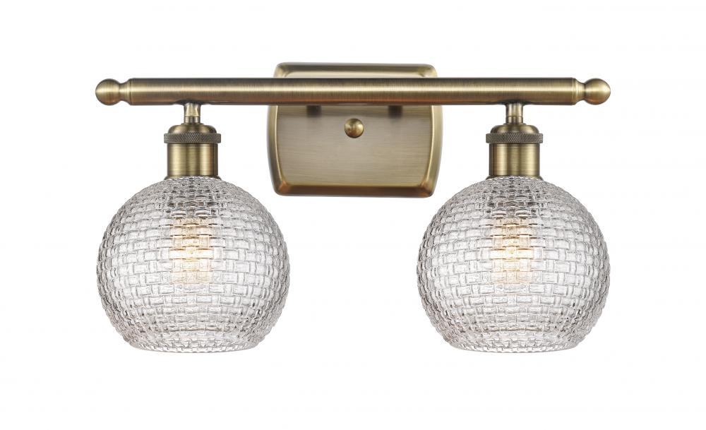 Athens - 2 Light - 16 inch - Antique Brass - Bath Vanity Light