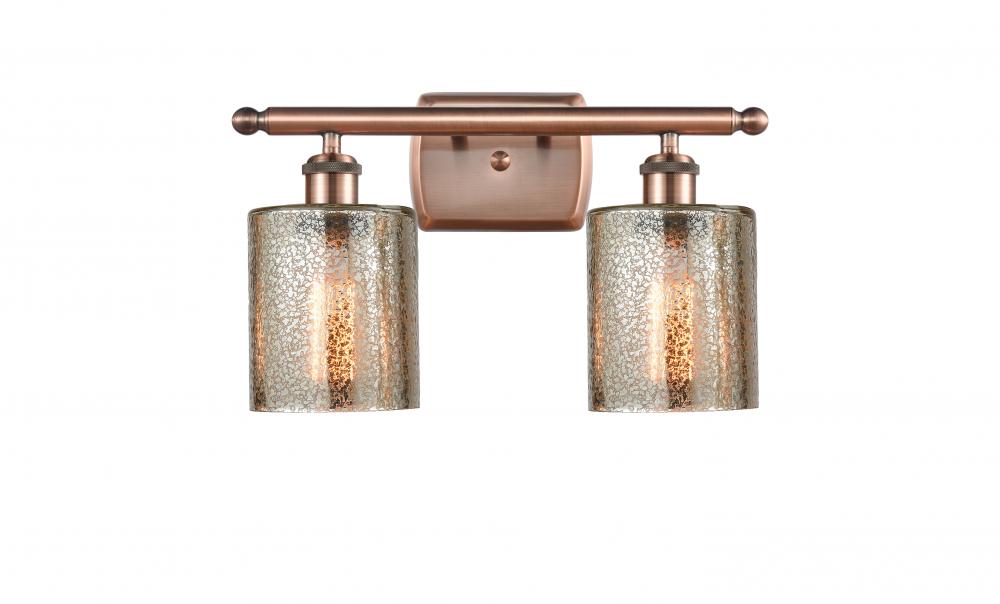 Cobbleskill - 2 Light - 15 inch - Antique Copper - Bath Vanity Light