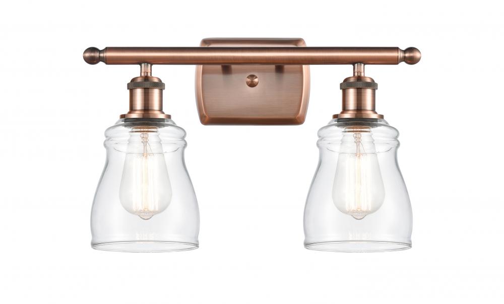 Ellery - 2 Light - 15 inch - Antique Copper - Bath Vanity Light