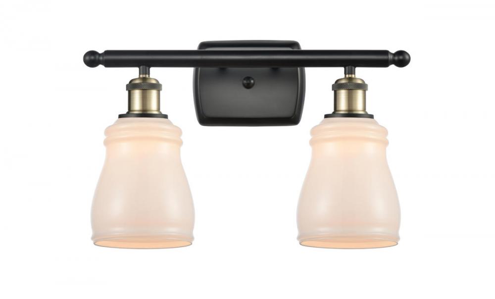 Ellery - 2 Light - 15 inch - Black Antique Brass - Bath Vanity Light