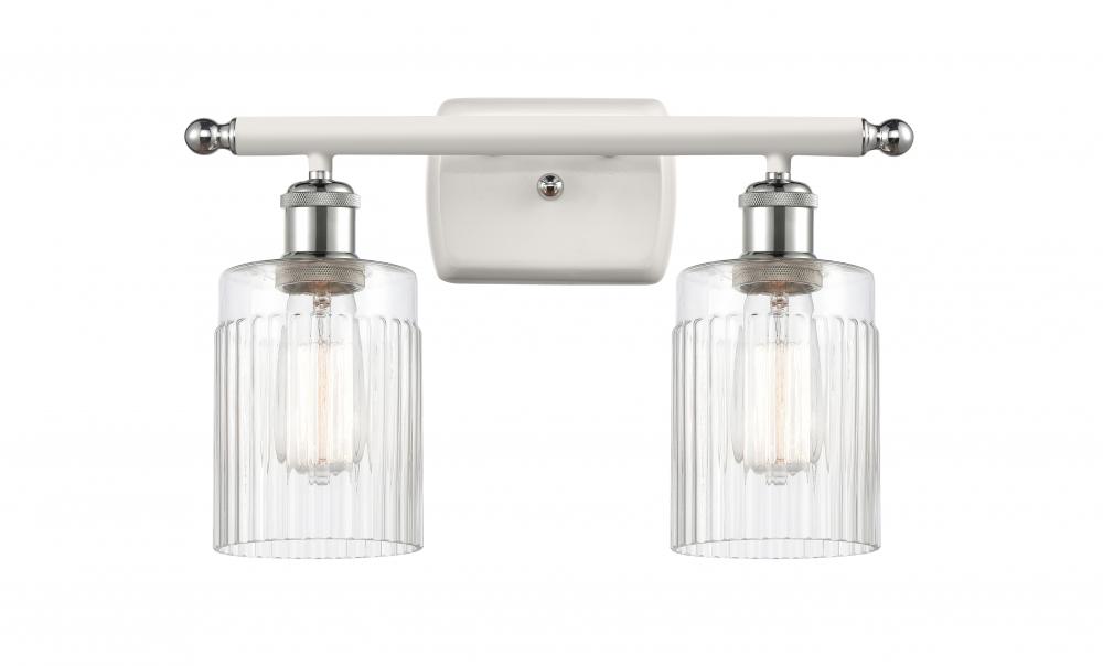 Hadley - 2 Light - 15 inch - White Polished Chrome - Bath Vanity Light