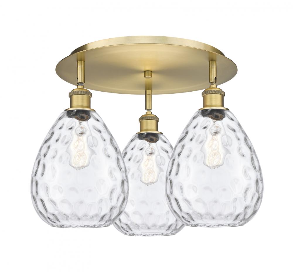 Waverly - 3 Light - 20 inch - Brushed Brass - Flush Mount