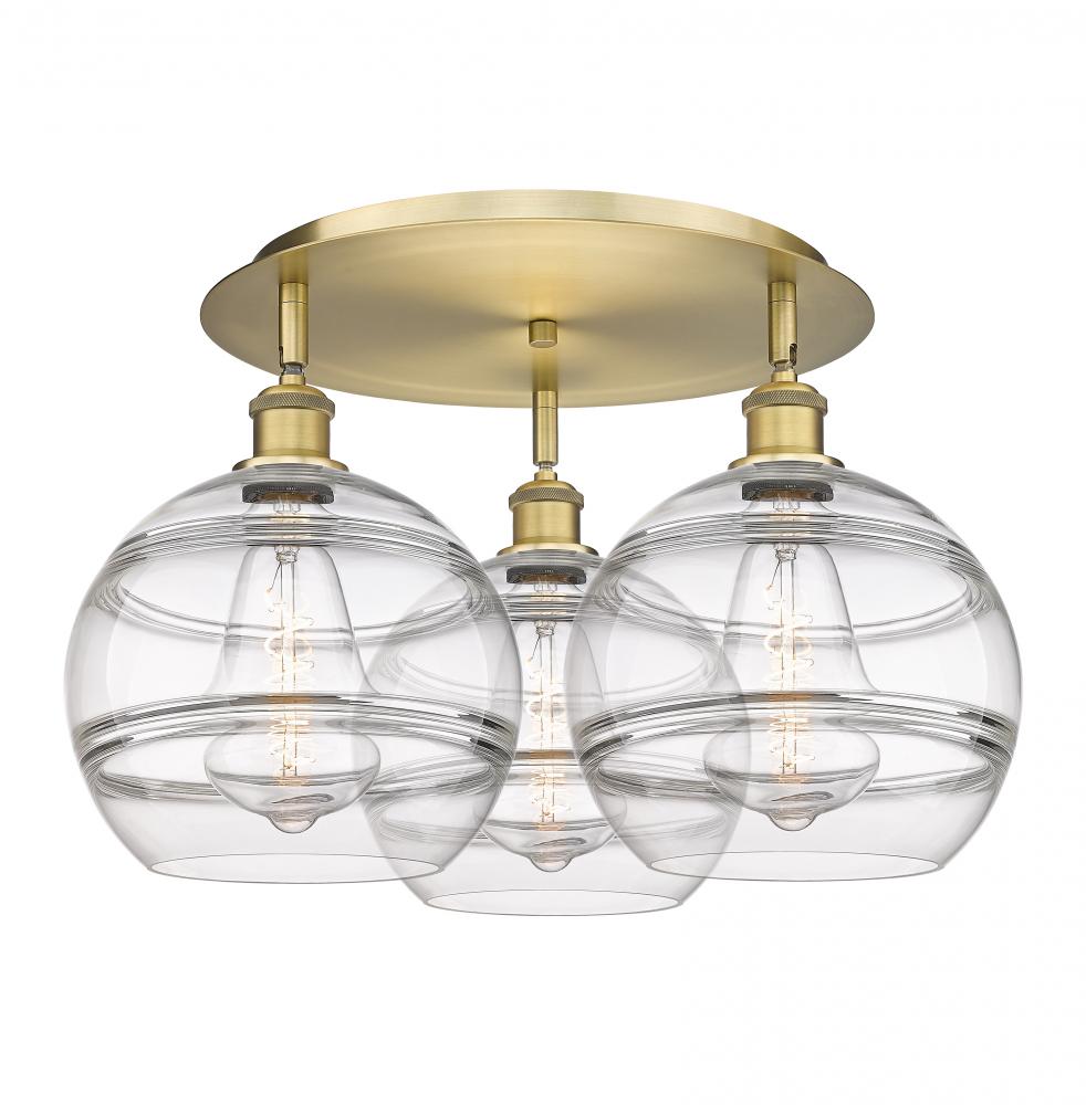 Rochester - 3 Light - 22 inch - Brushed Brass - Flush Mount